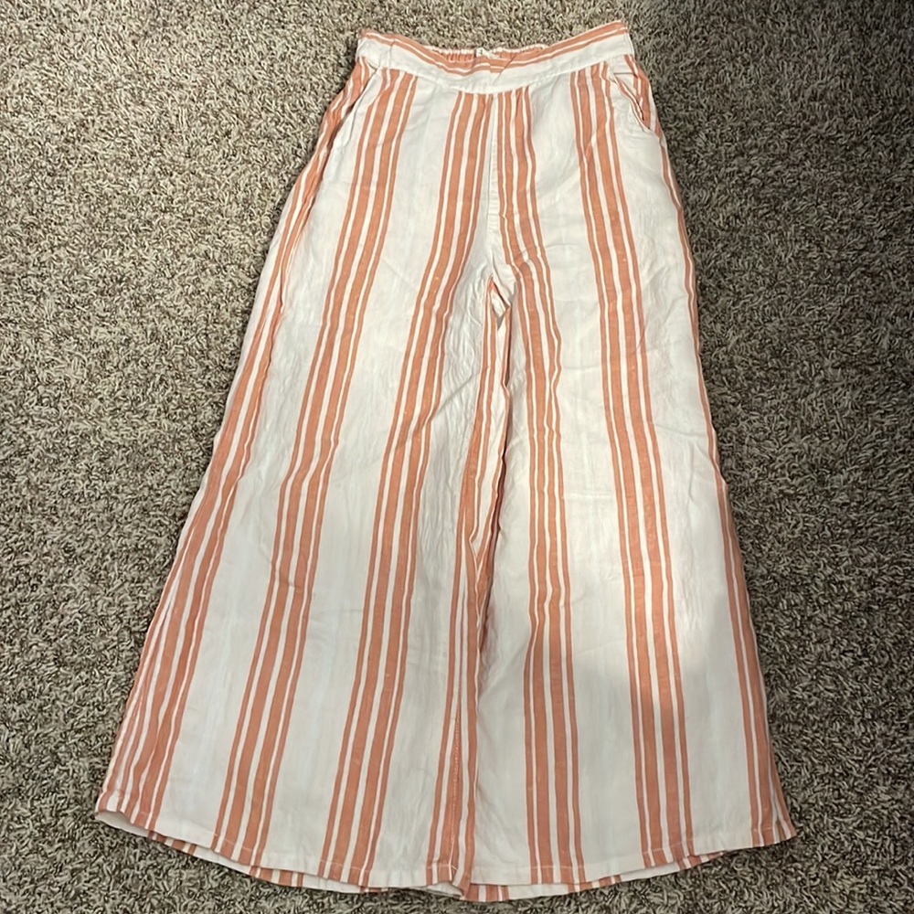 Wide leg linen pants